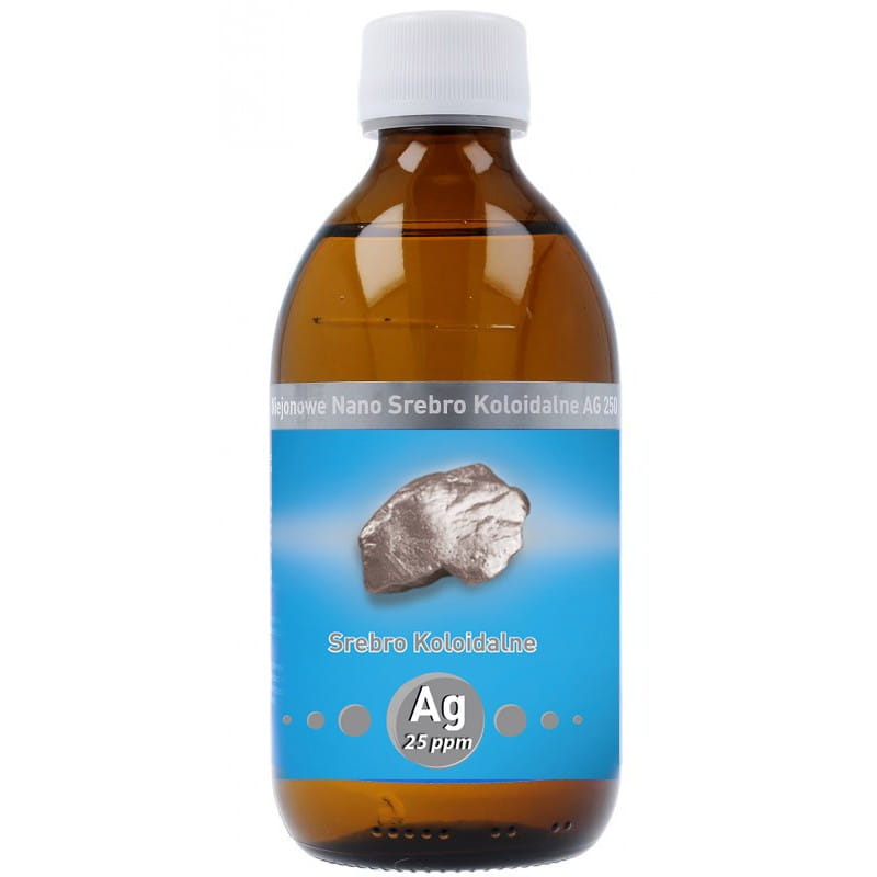 Niejonowe Nano Srebro koloidalne AG 25 ppm 300 ml