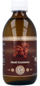 Niejonowa Nano Miedź koloidalna Cu 25 ppm 300 ml