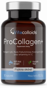 ProCollagen+ kolagen rybi, Q10, kwas HA, witamina C+ A - 90 kaps