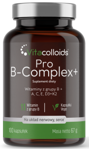 Pro B-Complex+ | Kompleks Witamin B + A, C, E, D3, K2 | 100 Kapsułek Vege