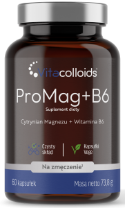 ProMag+B6 | Cytrynian Magnezu + Witamina B6 P5P | 60 Kapsułek Vege